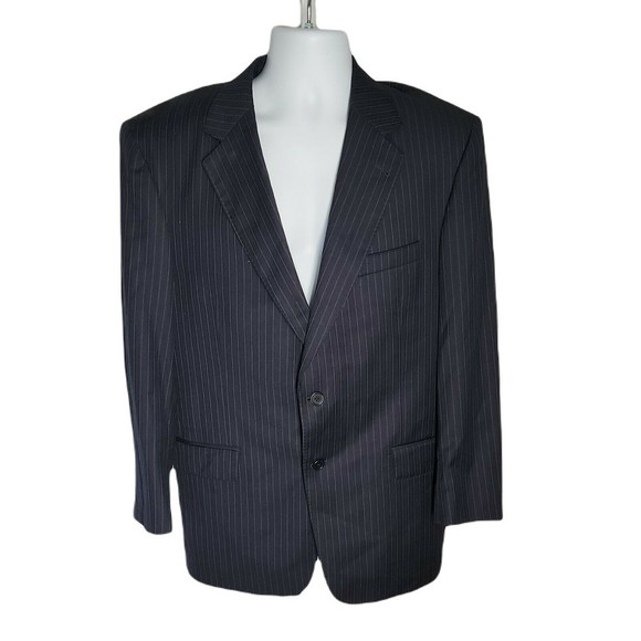 Jos. A Bank Classy 2 Button Suit Jacket ~Sz 42R ~ Blue ~ Pin Striped ~ Lined
